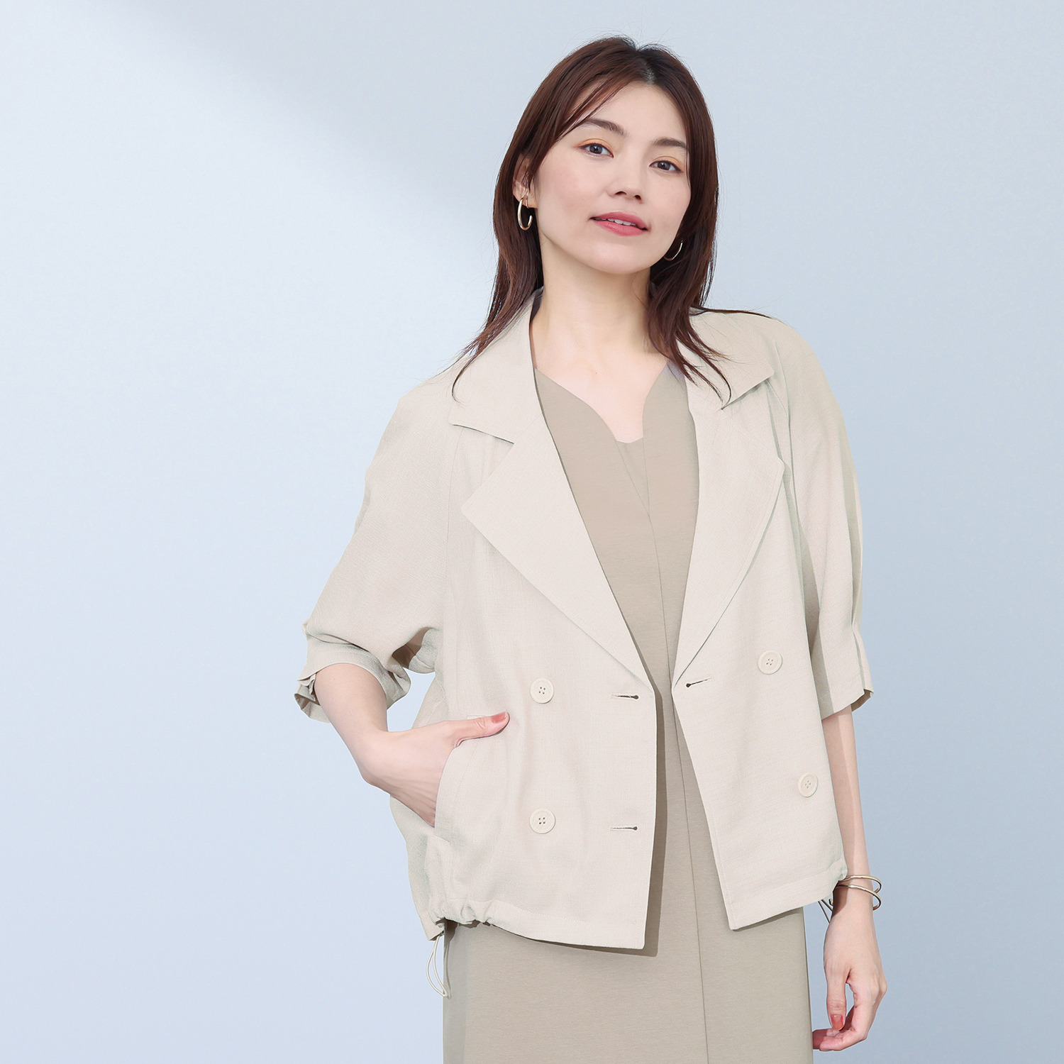 アンリック　オー　ブルー リネンタッチ セミダブルデザイン ライトジャケット