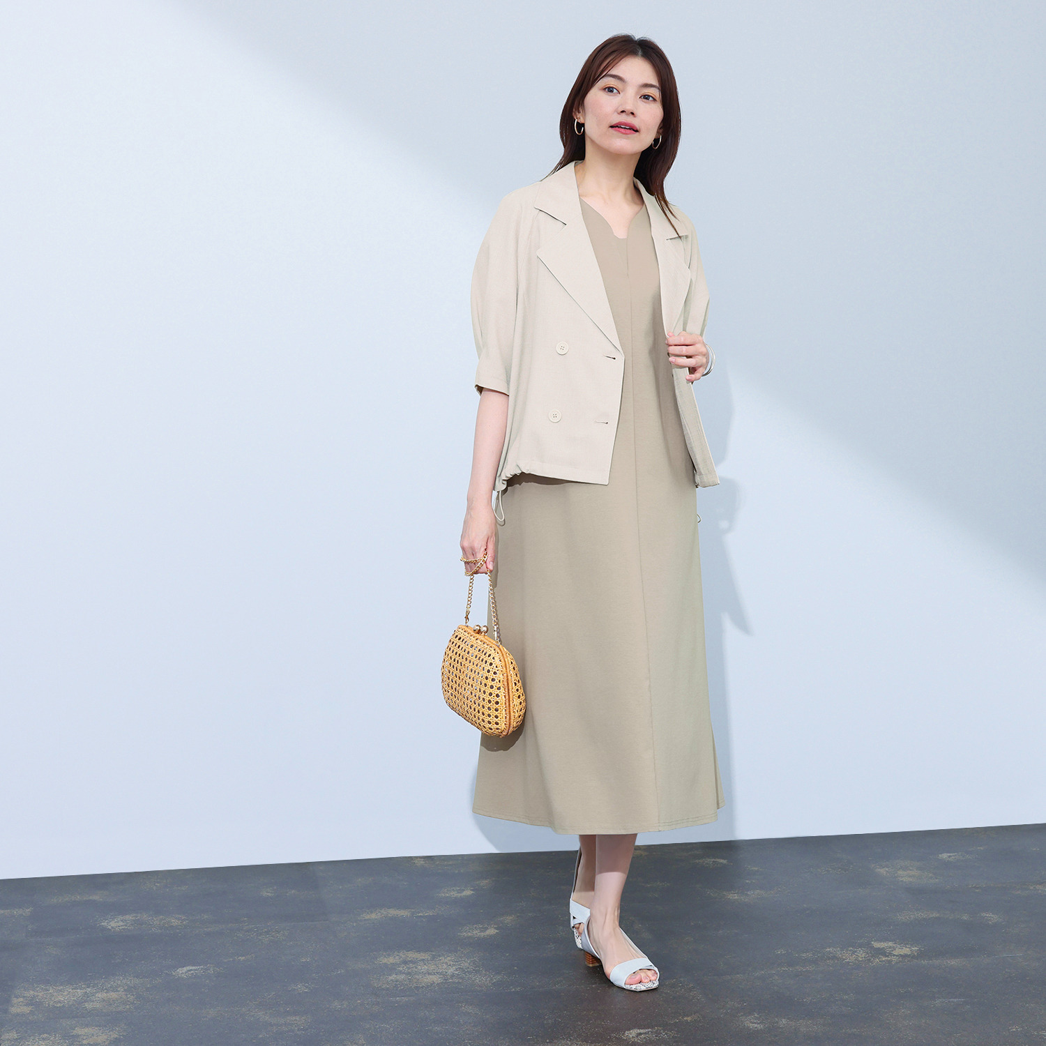 アンリック　オー　ブルー リネンタッチ セミダブルデザイン ライトジャケット