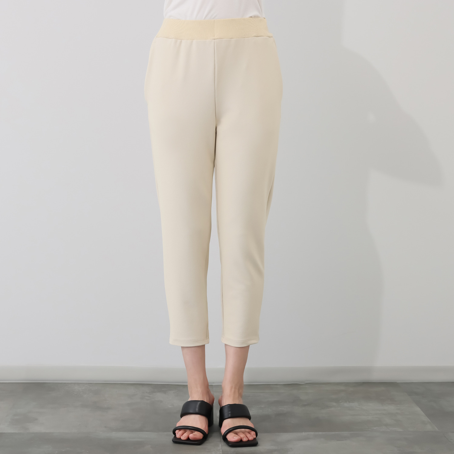 アンリック　オー　ブルー シェルタリングドライＲ カルゼ編 ラメリブアクセント リラックスパンツ