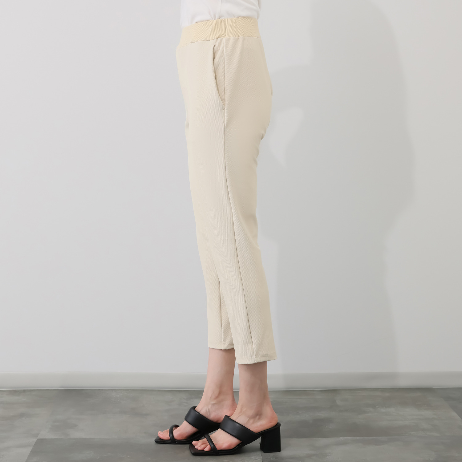 アンリック　オー　ブルー シェルタリングドライＲ カルゼ編 ラメリブアクセント リラックスパンツ