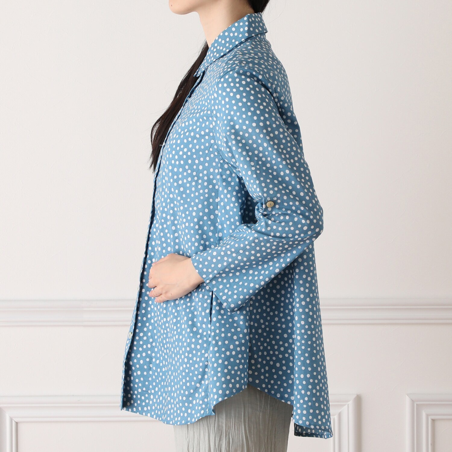 ＷＩＮＤ 綿ローン 水玉柄トップス