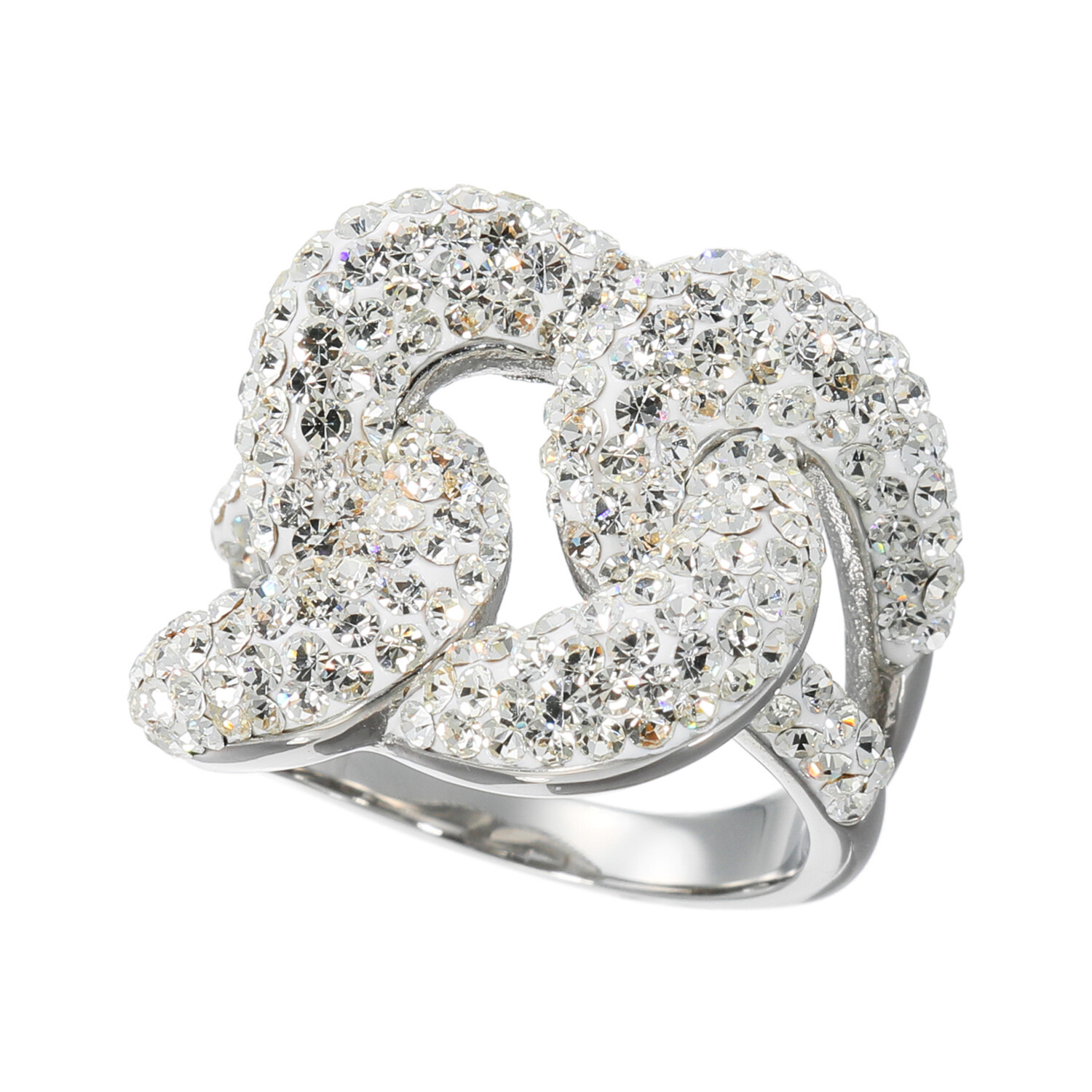 アビステ ウォッチ＆アクセサリーズ ステンレス クリスタルガラス チェーンスタイルリング