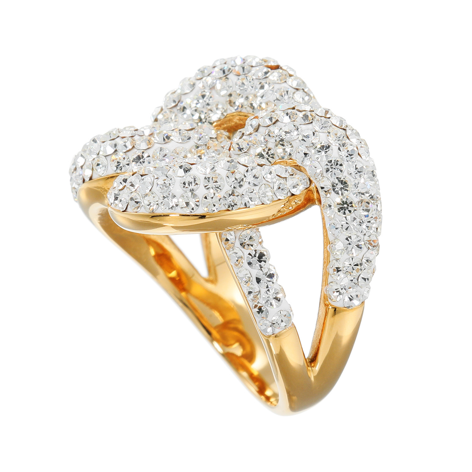 アビステ ウォッチ＆アクセサリーズ ステンレス クリスタルガラス チェーンスタイルリング