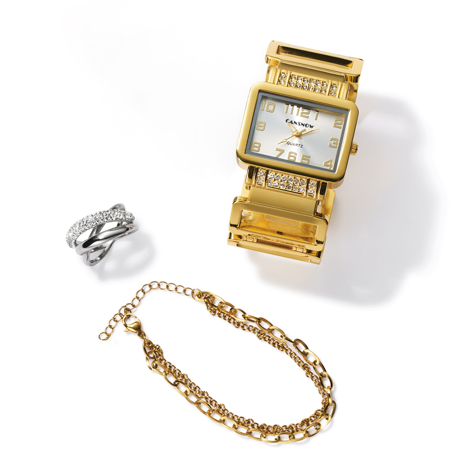 アビステ ウォッチ＆アクセサリーズ ステンレス ダブルチェーン ブレスレット