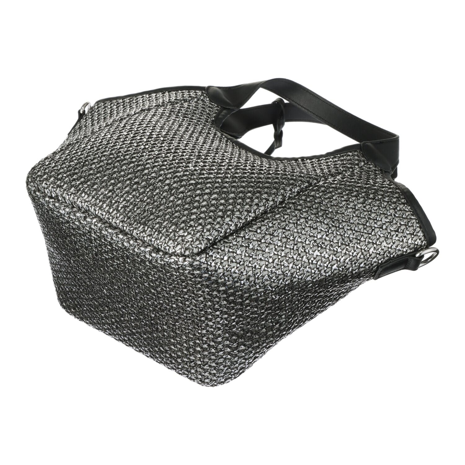 トーチ ミニポーチアクセント メタリック編み込み ２ウェイバッグ