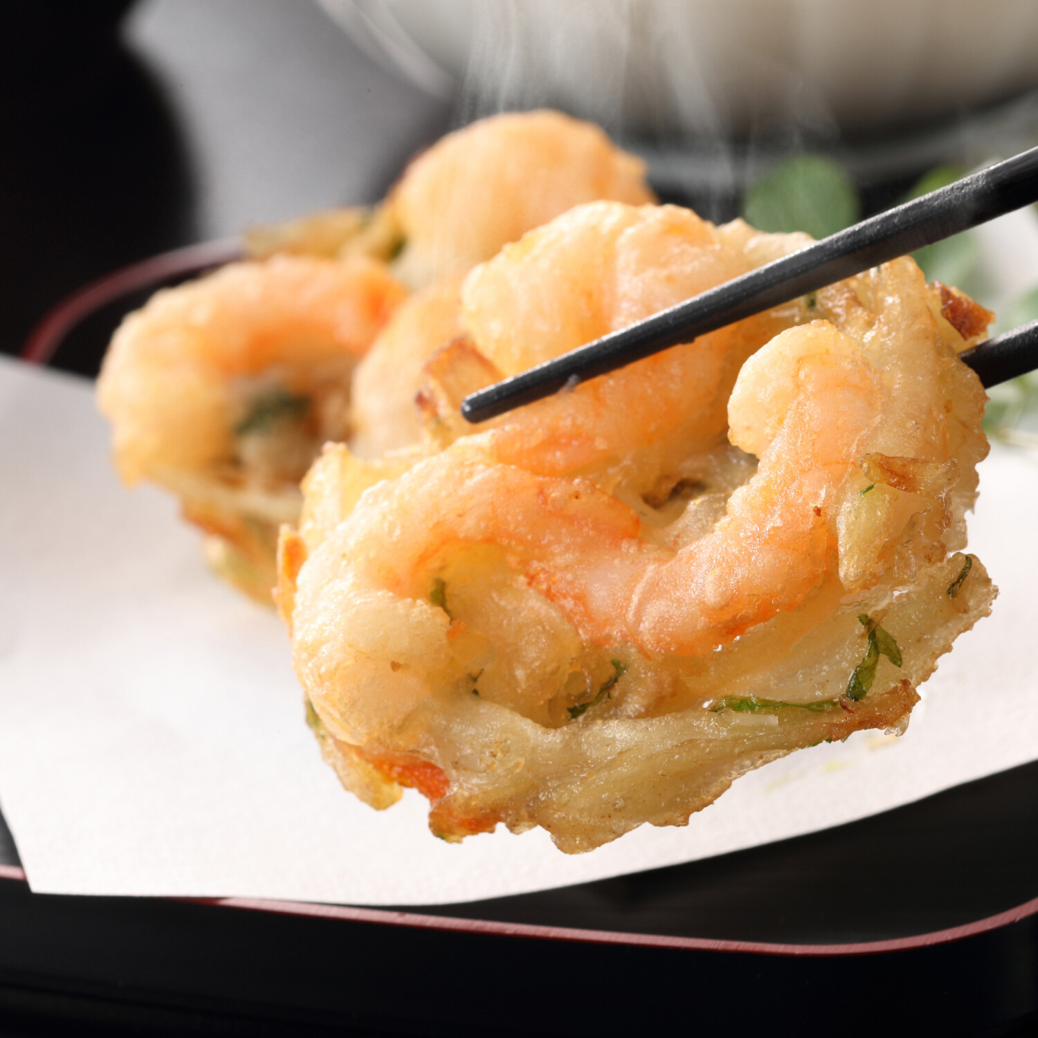 レンジで簡単！ 海老と ４種の野菜のかき揚げ