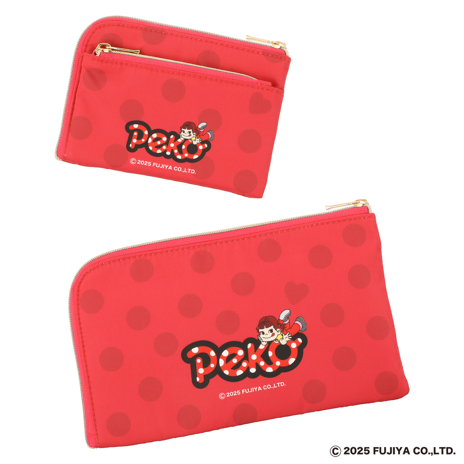 ペコちゃん Ｌ字ポーチ＆ コインパスケースセット 