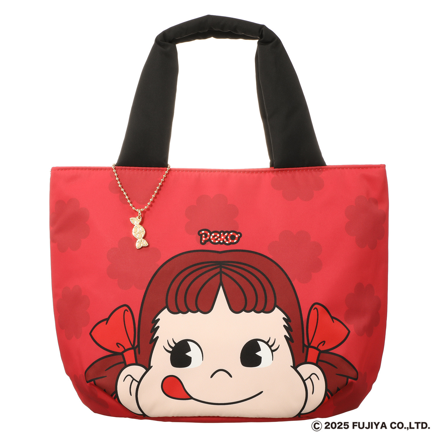 ペコちゃん ふっくらトートバッグ キャンディ型チャーム付き 