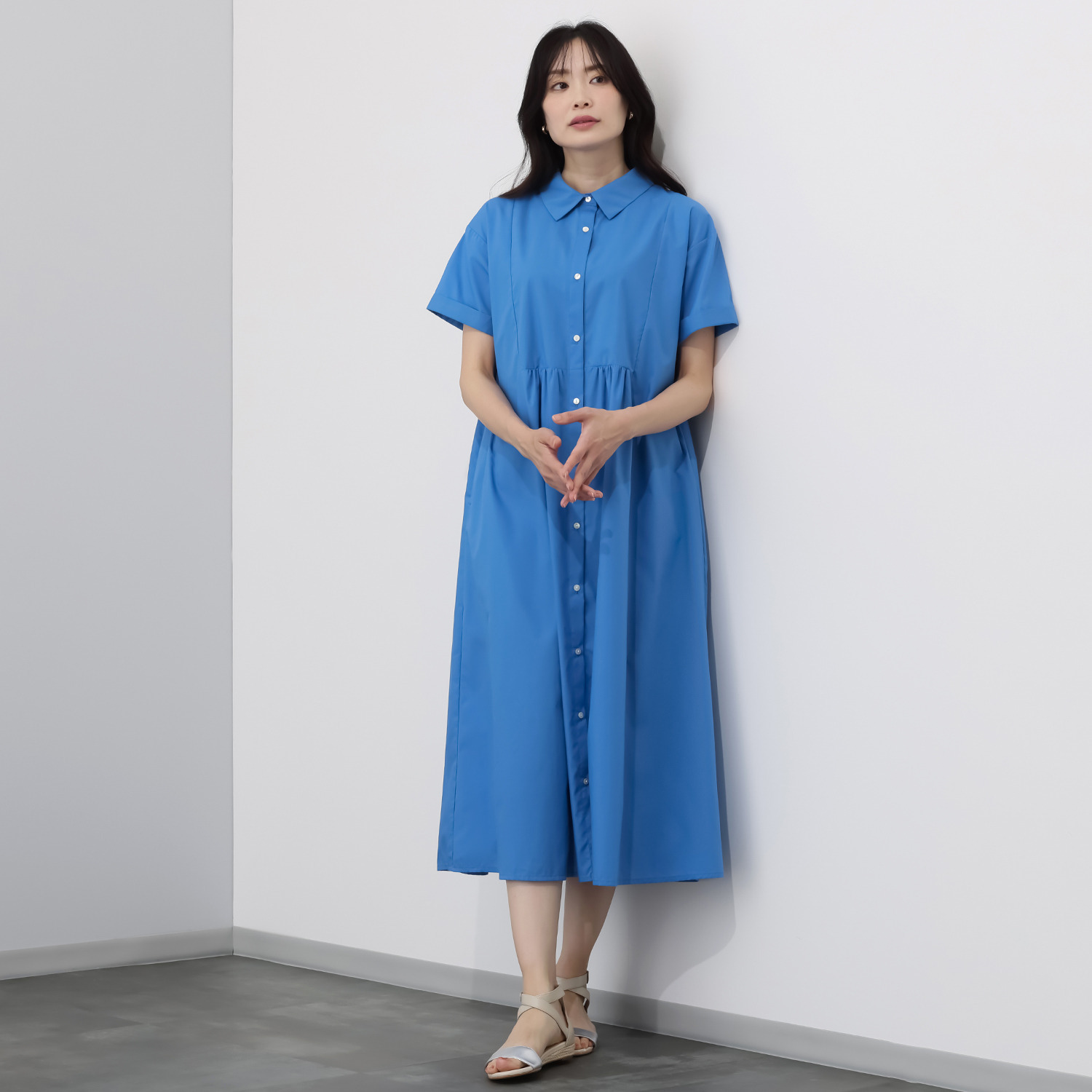 エピデミーク ギャザー シャツワンピース