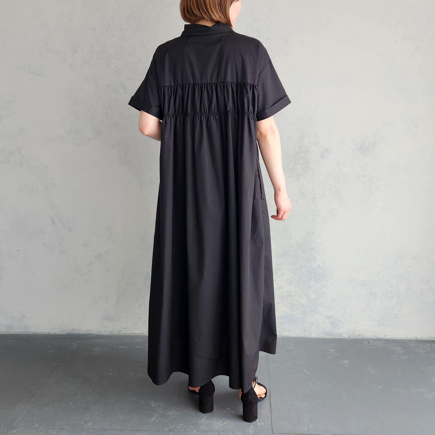 エピデミーク ギャザー シャツワンピース