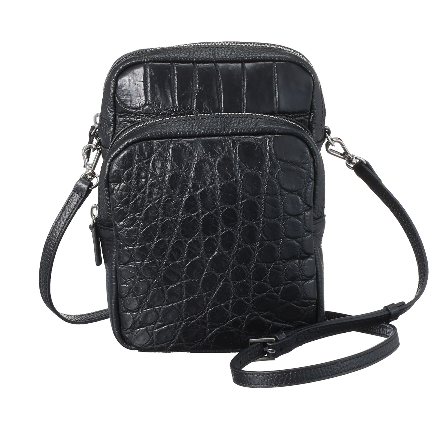 アルムコ マットクロコダイル 縦長ポシェット