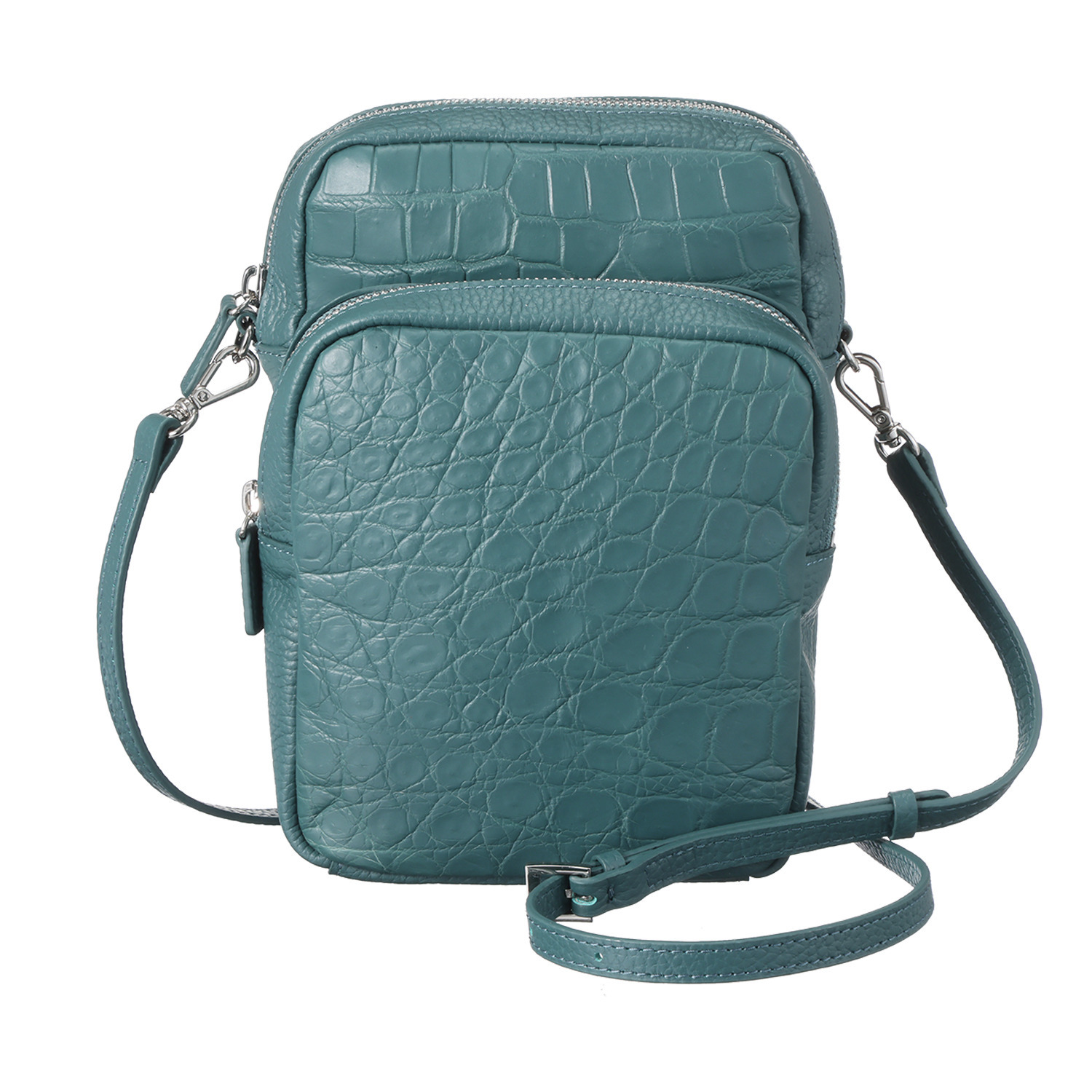 アルムコ マットクロコダイル 縦長ポシェット