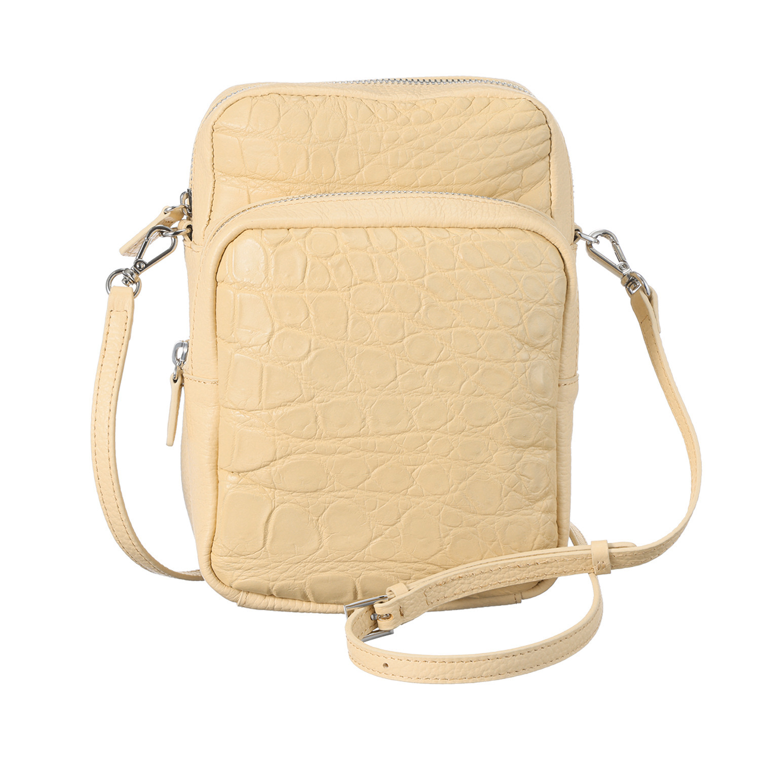 アルムコ マットクロコダイル 縦長ポシェット