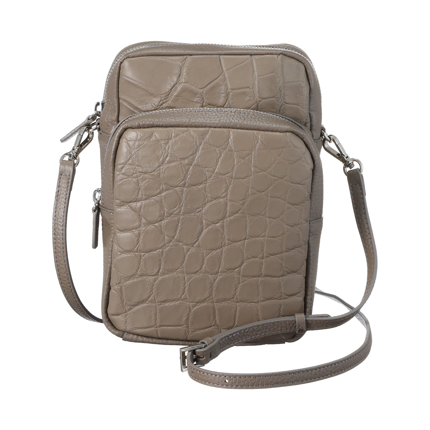 アルムコ マットクロコダイル 縦長ポシェット