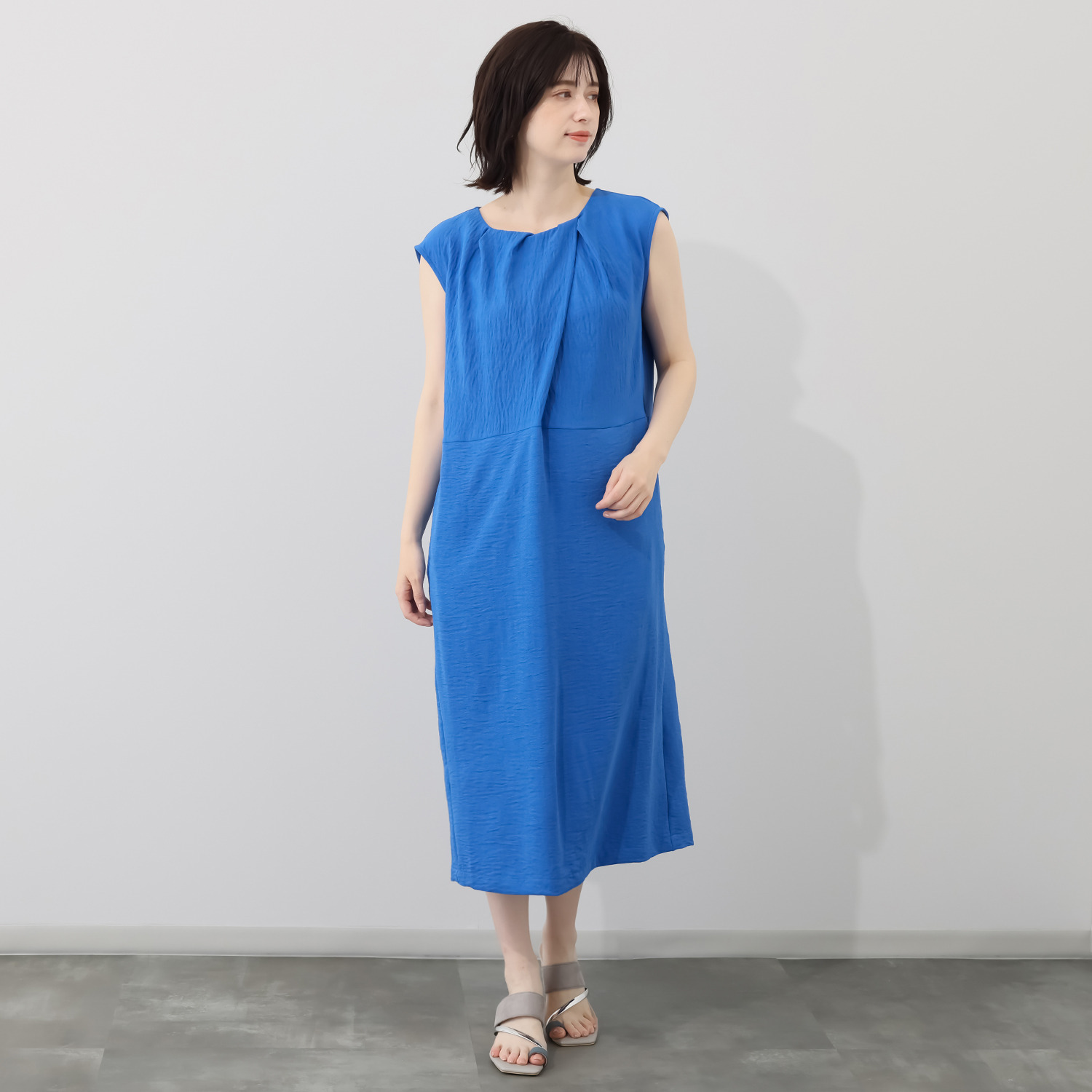 アリュメット しじら織 Ｉラインワンピース