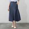 エスポア ダンガリー アシンメトリーデザイン フレアースカート
