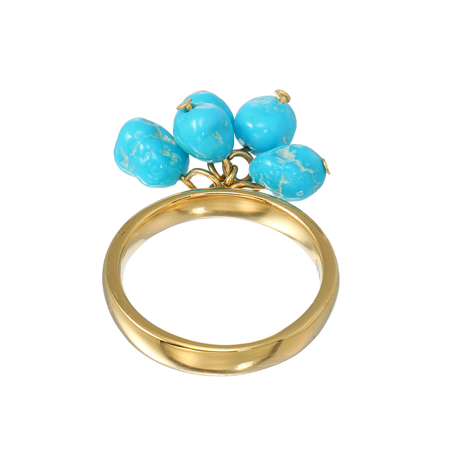 レクルール ステンレス スリーピングビューティー ターコイズ 鈴なりデザインリング