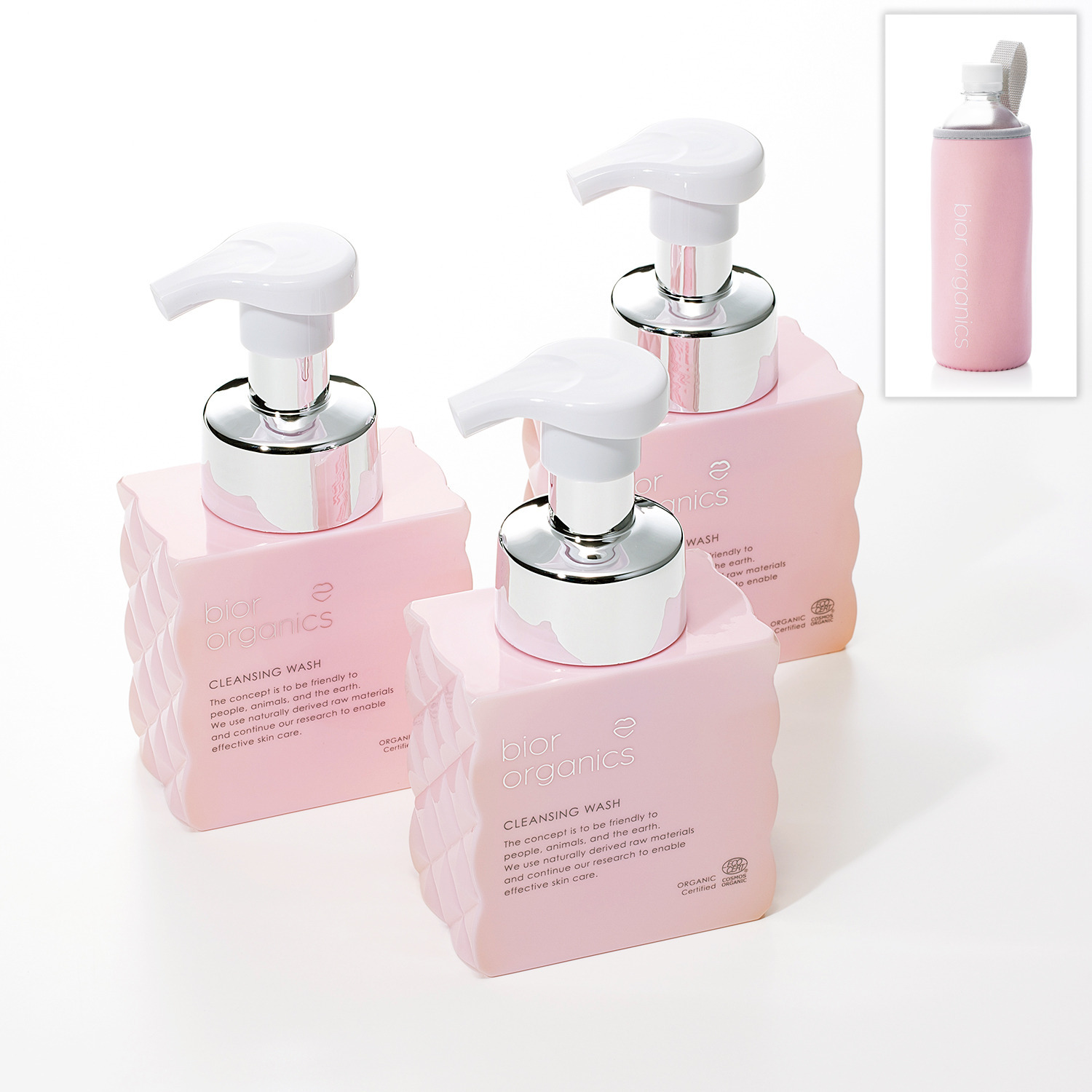 ビオール　オーガニクス エコサートコスモス オーガニック認証取得 美容成分１００％配合 ホイップ クレンジングソープ ＶＣＥＸ　ロゼ＆ネロリ ３本特別セット