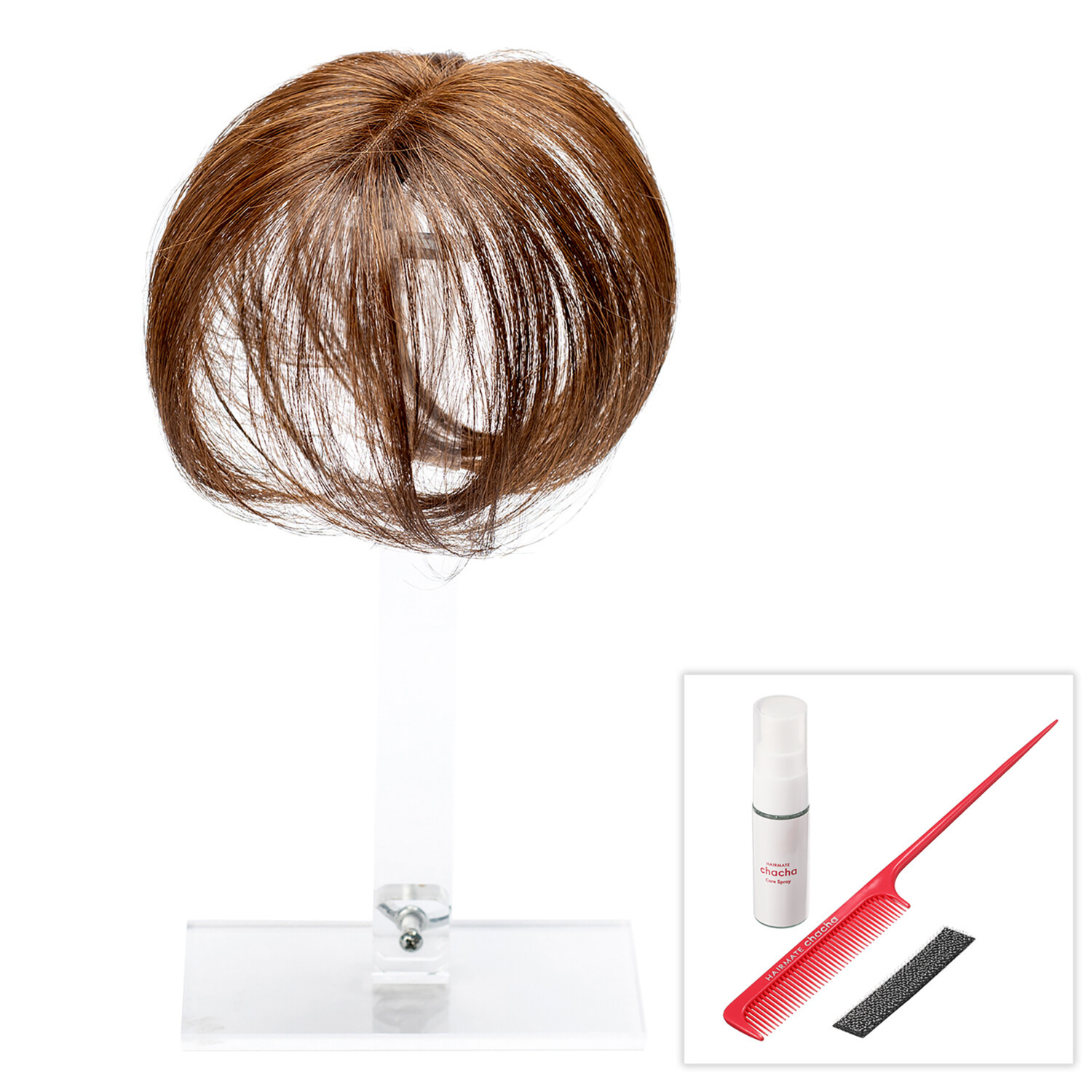 ぺスカ ビューティーサロン発 クリップ不要！白髪特化型 簡単キレイボリューム演出 ポイントウィッグ “チャチャ”＜ショート＞ ケアスプレー＆ コーム付きセット