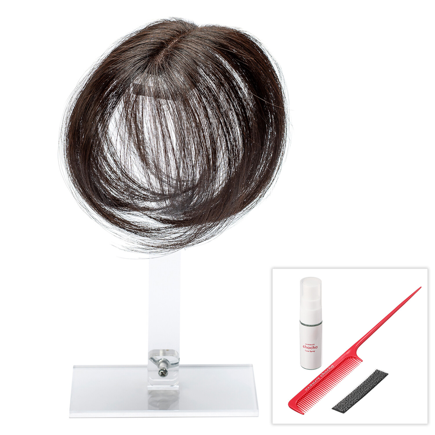 ぺスカ ビューティーサロン発 クリップ不要！白髪特化型 簡単キレイボリューム演出 ポイントウィッグ “チャチャ”＜ショート＞ ケアスプレー＆ コーム付きセット