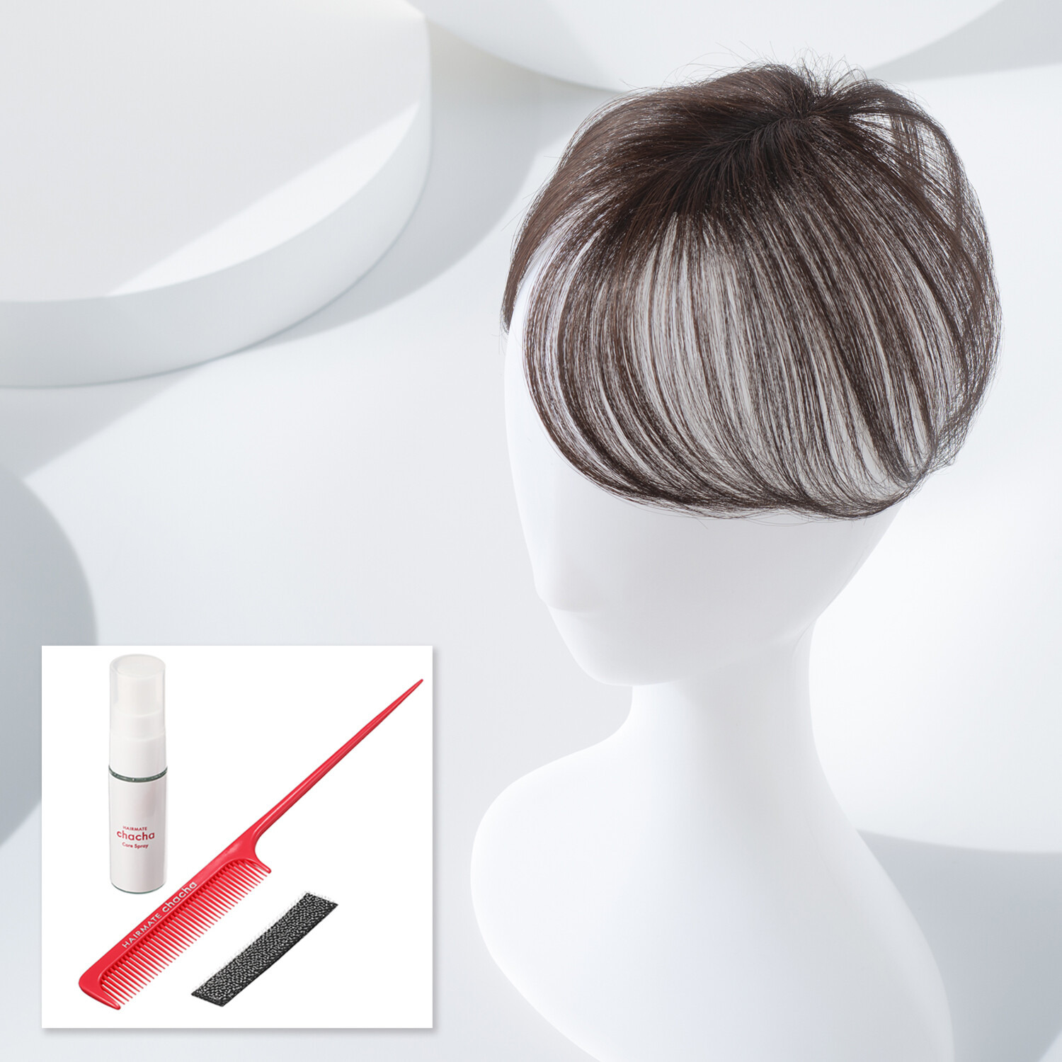 ぺスカ ビューティーサロン発 クリップ不要！白髪特化型 簡単キレイボリューム演出 ポイントウィッグ “チャチャ”＜ショート＞ ケアスプレー＆ コーム付きセット