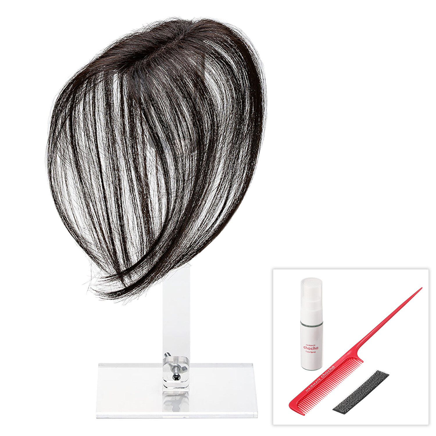 ぺスカ ビューティーサロン発 クリップ不要！白髪特化型 簡単キレイボリューム演出 ポイントウィッグ “チャチャ”＜ロング＞ ケアスプレー＆ コーム付きセット