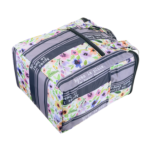 ラルジュ スクエア保冷バッグ ＜ストライプフラワー＞