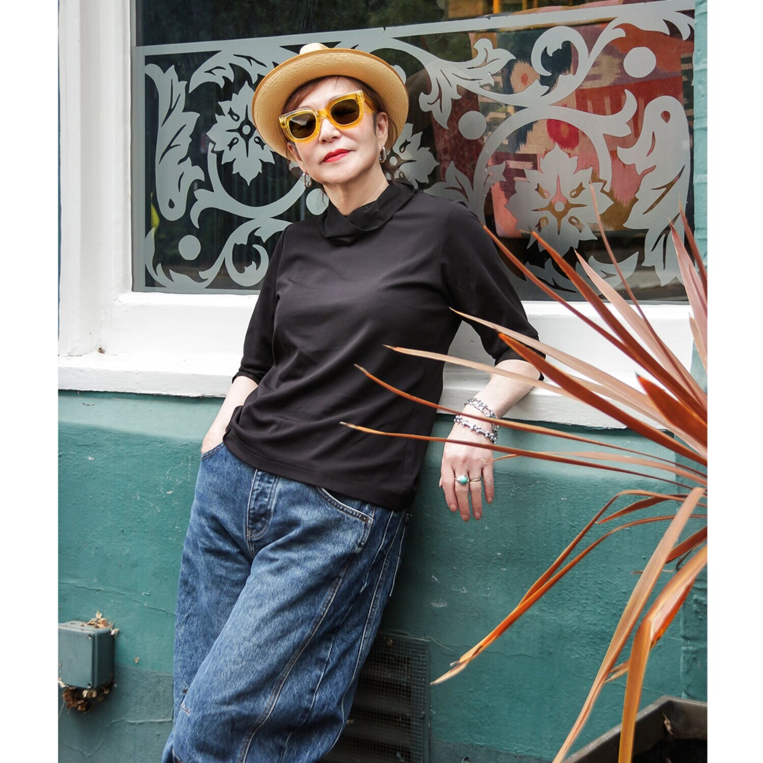 エムジェイアール　バイ マチコ　ジント　ロンドン ダイヤ柄チュールコンビ プルオーバー