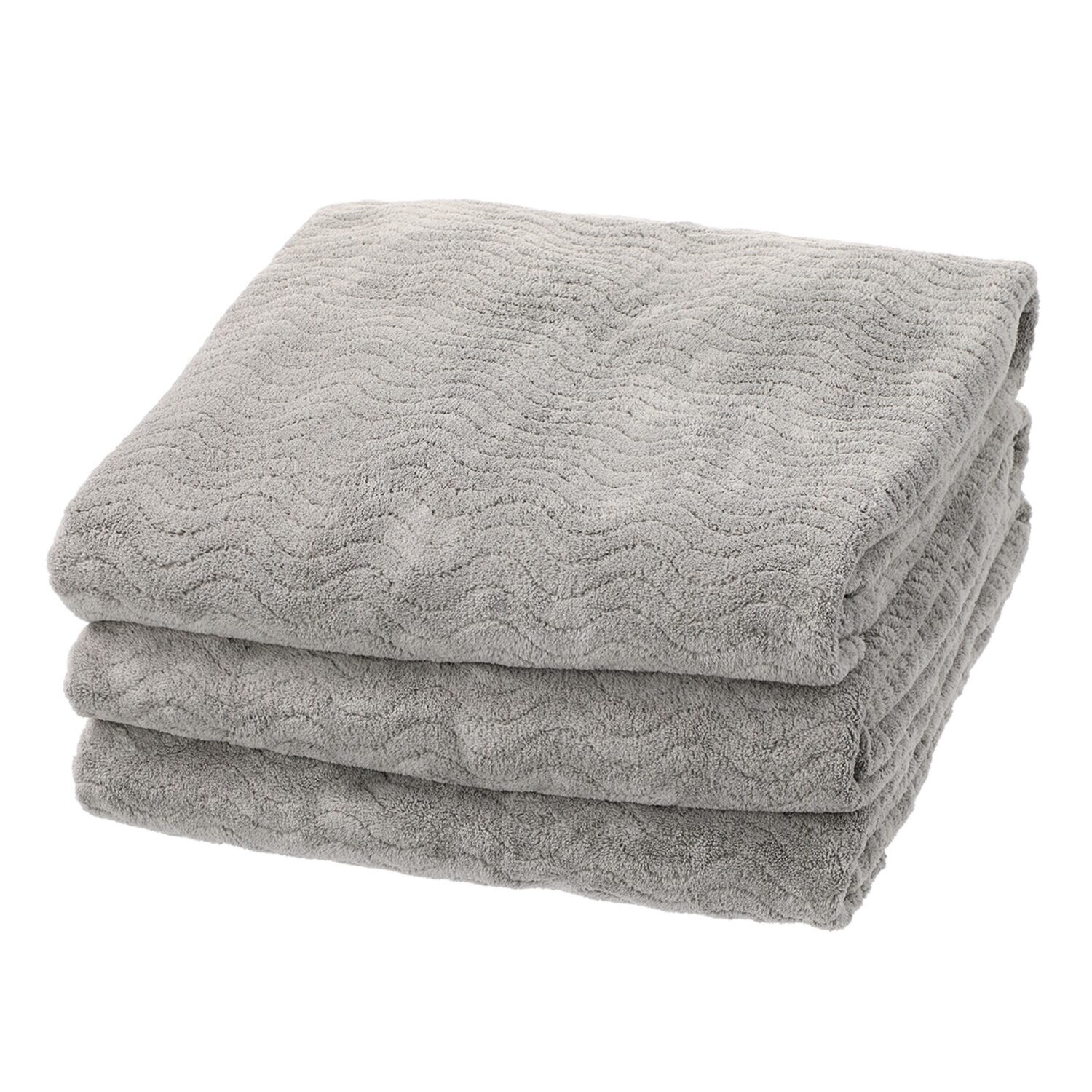 吸水美神 吸水力抜群！ ふわふわ全身タオル 同色３枚セット