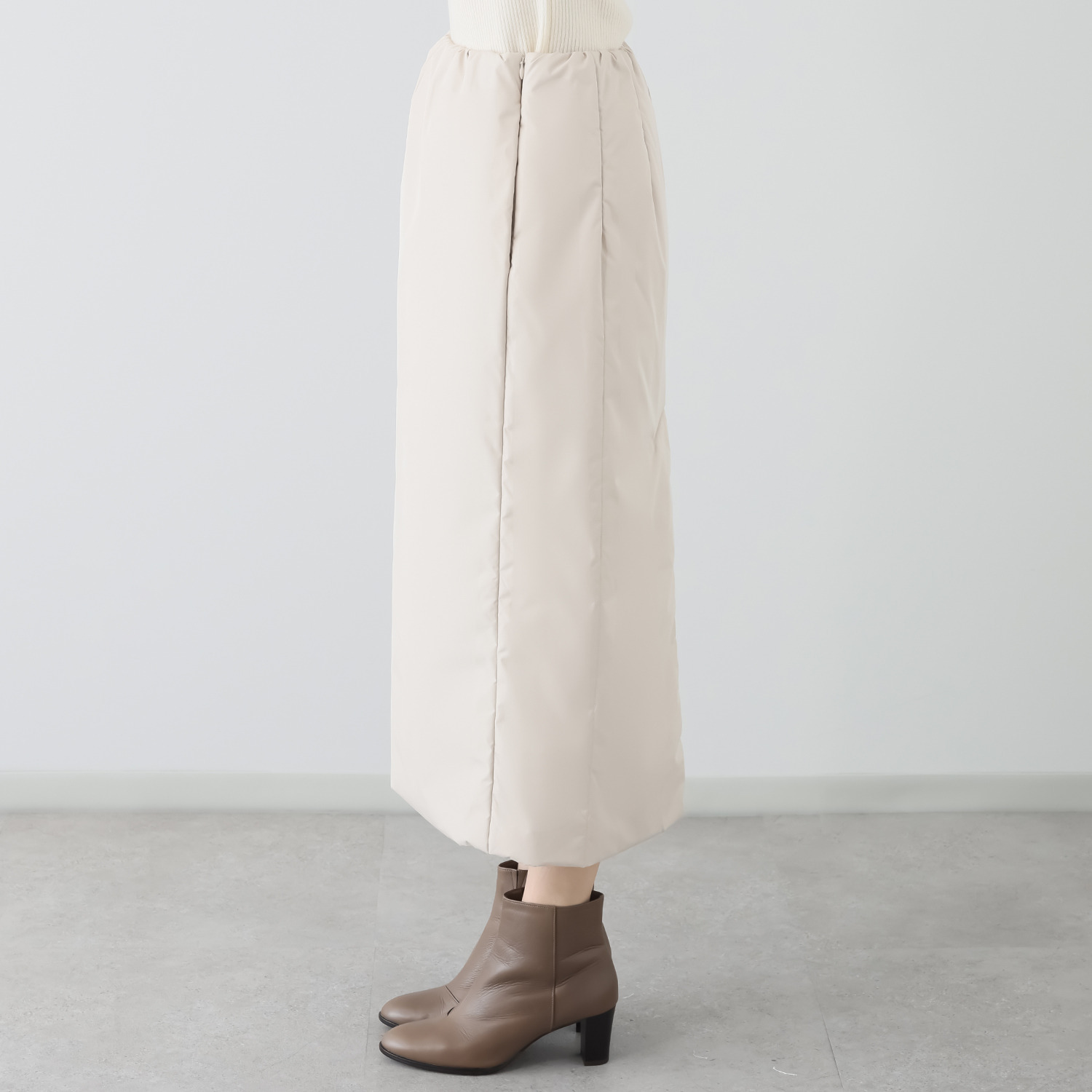 スタイルフライ 薄中綿入り サイドポケット付 ウエストゴム タイトスカート