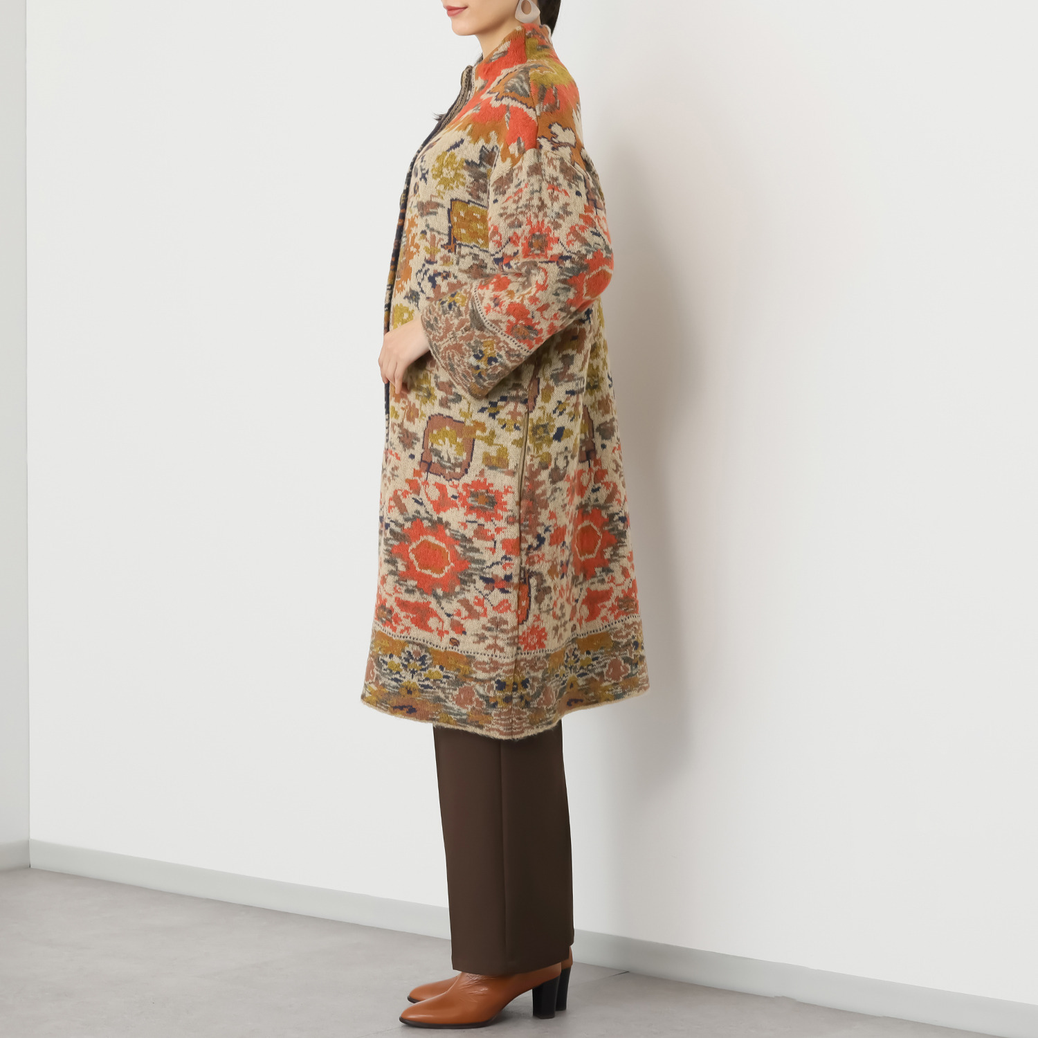 ポピーレッド ダブルジャガード ニットコート “ムリーナの夢”