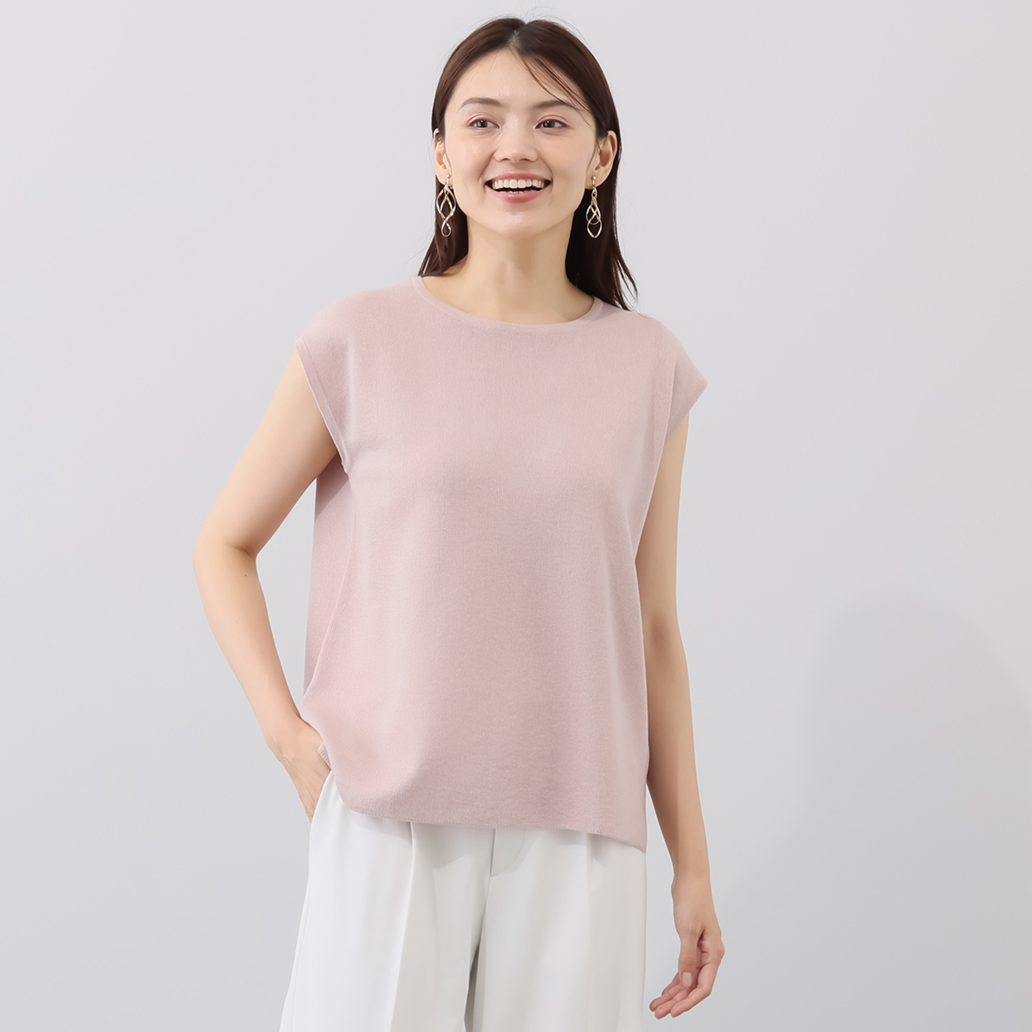 ソアージュ ウールブレンド 煌めき放つ ハイゲージニット フレンチプルオーバー