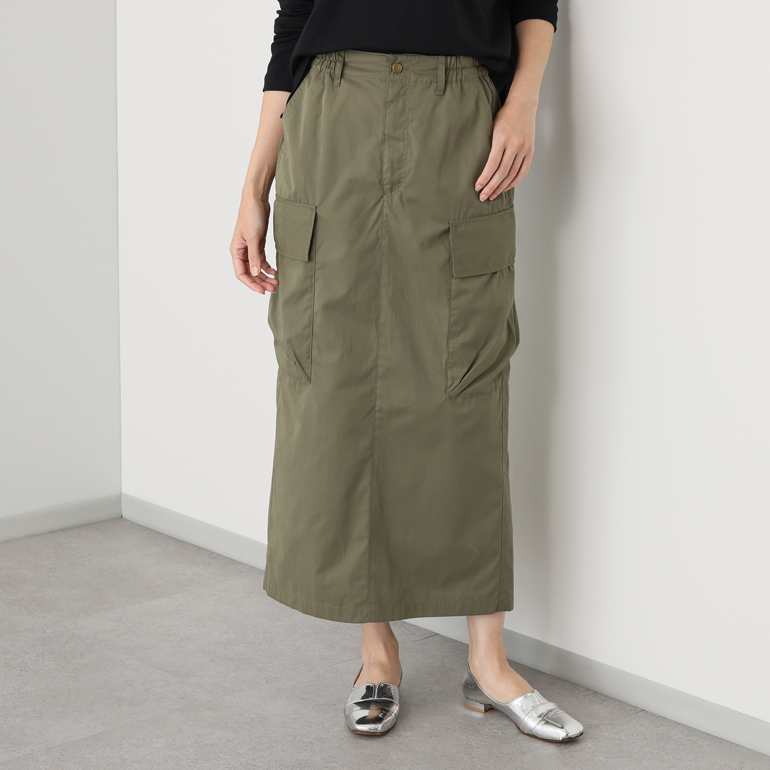 シャビージェンティール サイドポケット付 カーゴスカート