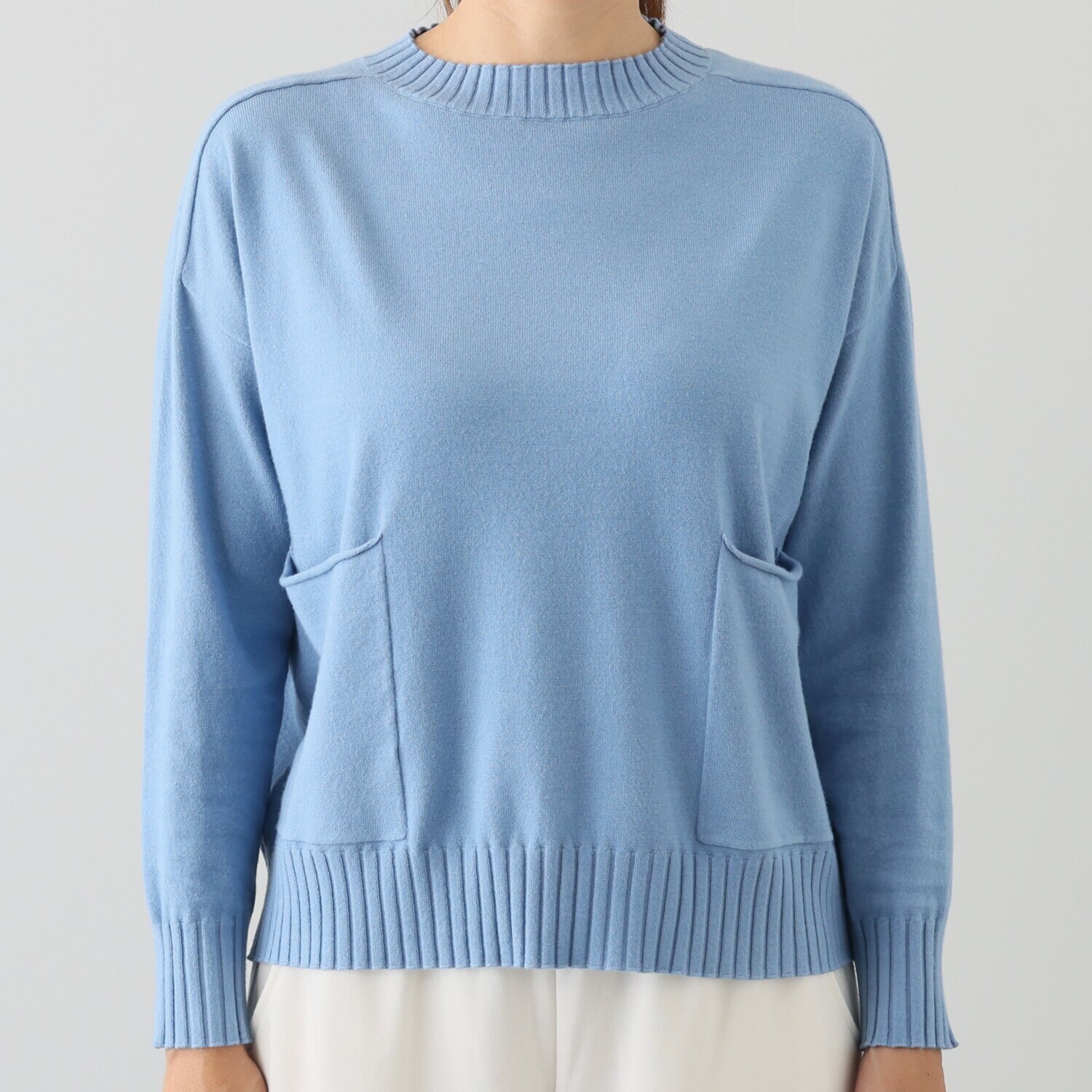 シャビージェンティール ポケット付 ニットプルオーバー