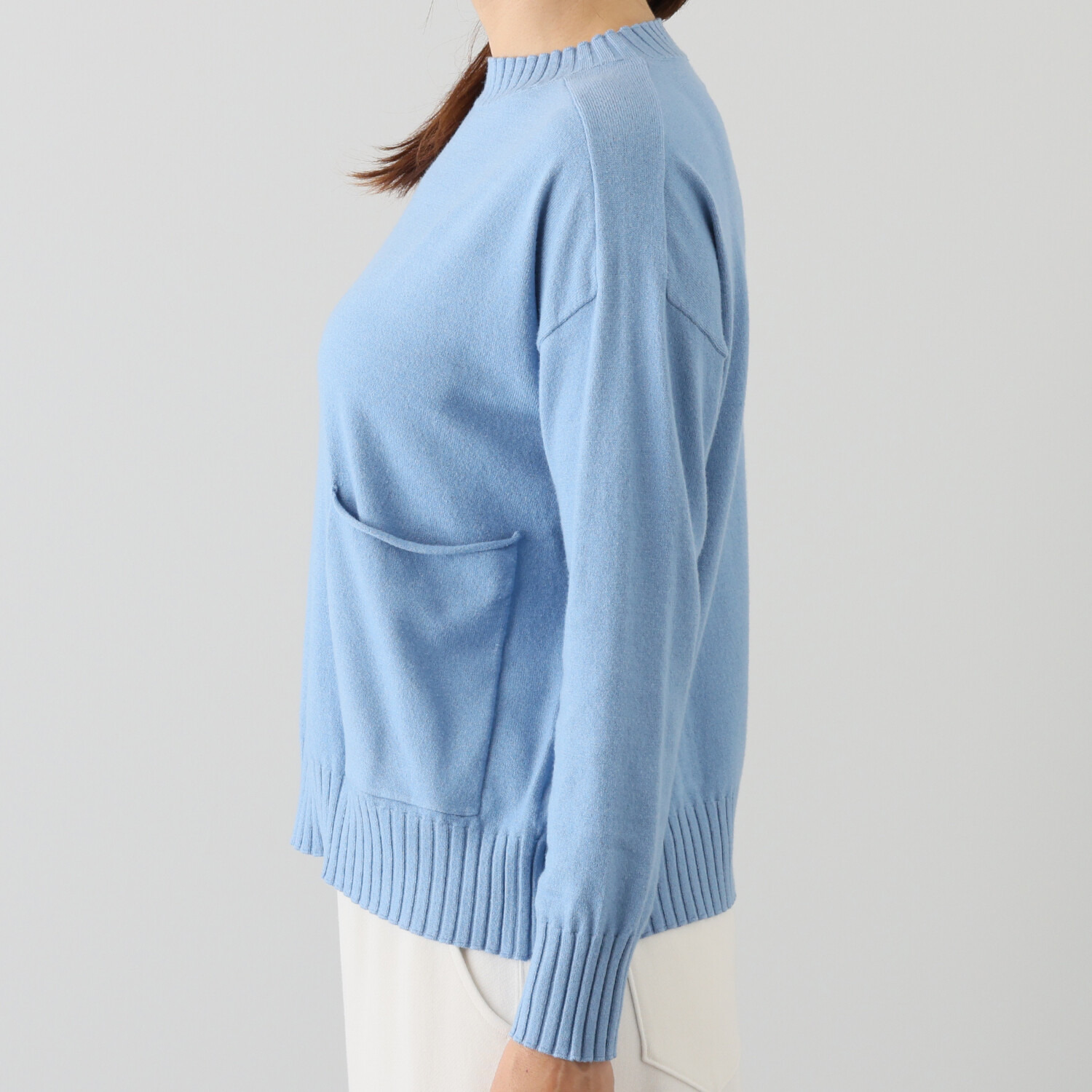 シャビージェンティール ポケット付 ニットプルオーバー