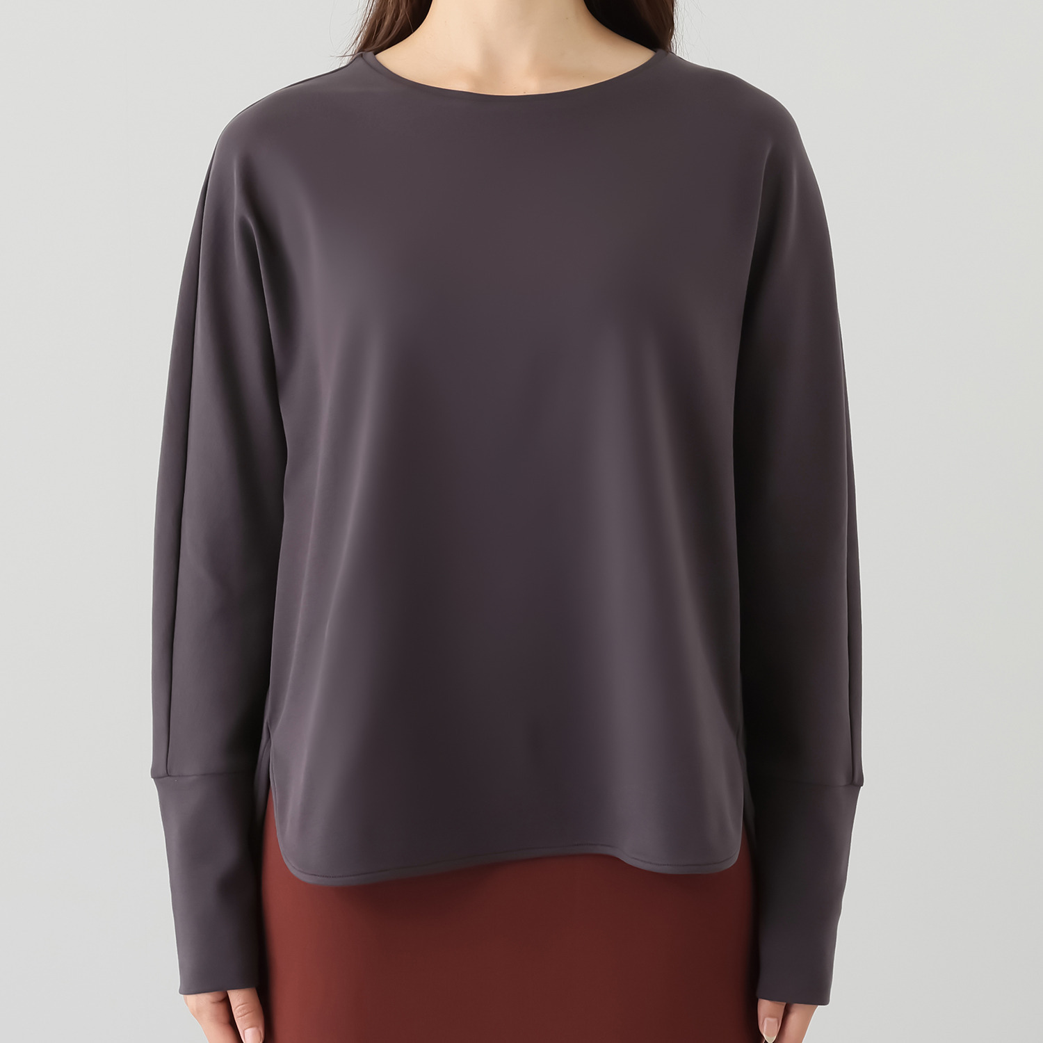 メリオン もっちり至高の着心地 スーピマコットン混 ゆったりフォルムの ドルマンスリーブ プルオーバー