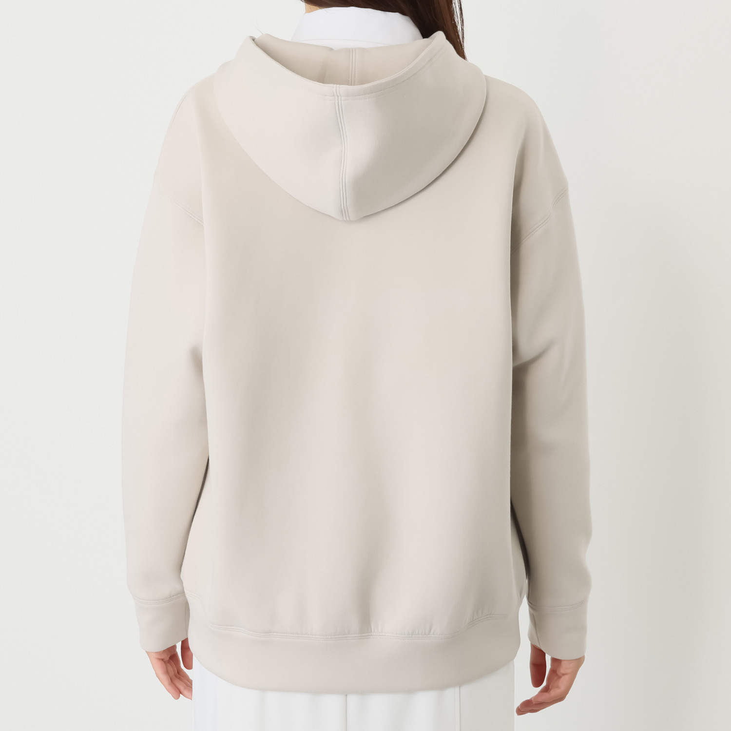 メリオン スーピマコットン混 今っぽいサイズ感で カジュアルすぎず 程良くきれい見えする 大人パーカー