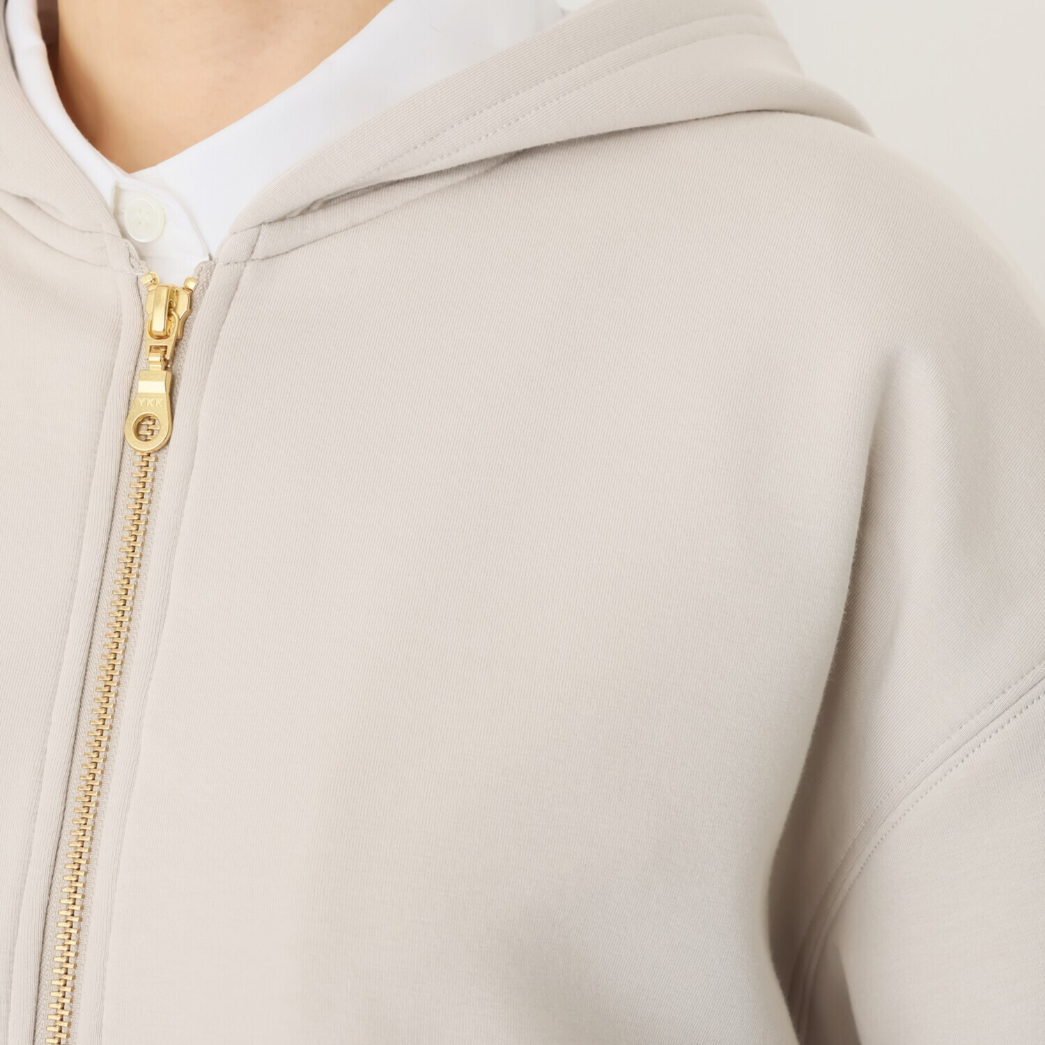 メリオン スーピマコットン混 今っぽいサイズ感で カジュアルすぎず 程良くきれい見えする 大人パーカー