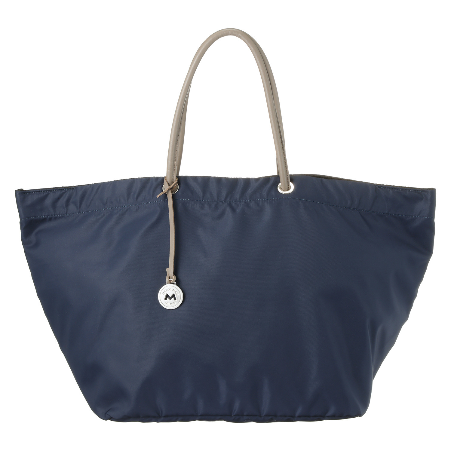 マルコマージ イタリア製 革ハンドル ナイロンバッグ