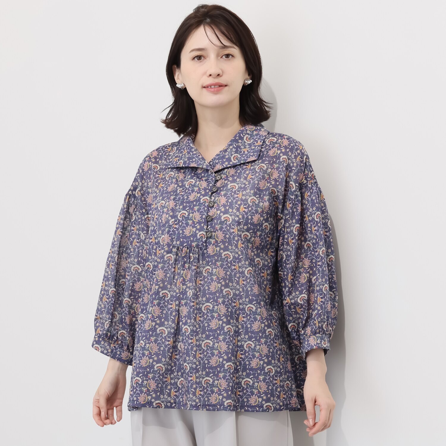 シルクロードクラブ ゴア柄 プルオーバーブラウス