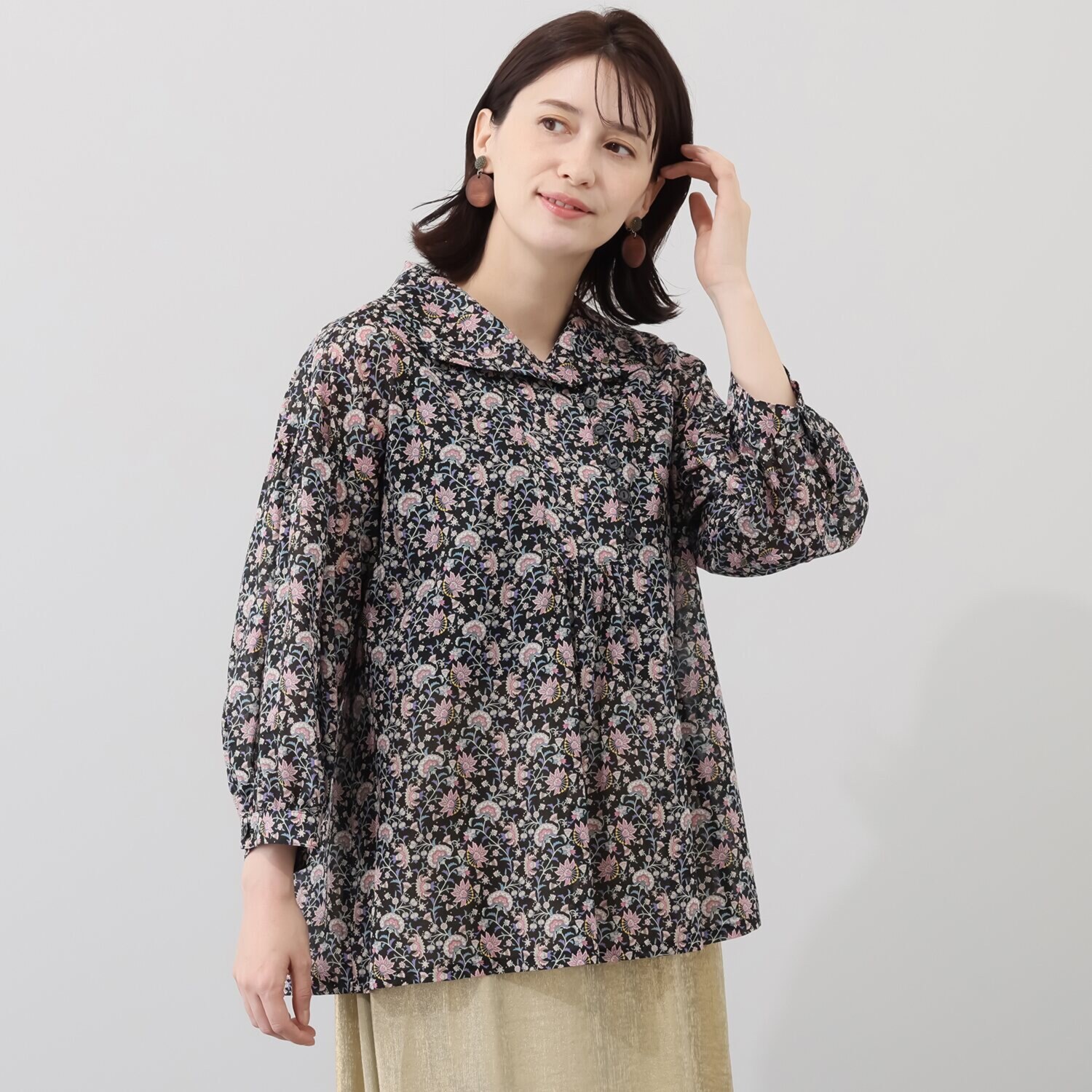 シルクロードクラブ ゴア柄 プルオーバーブラウス