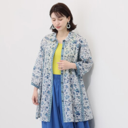 シルクロードクラブ ヴァタビア柄 フロントピンタック ポケット付チュニック