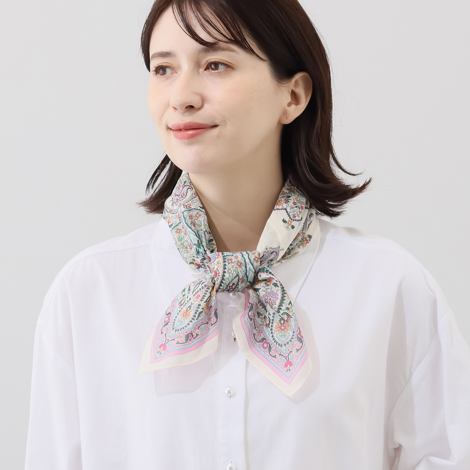 シルクロードクラブ カシミール柄 コットンスカーフ