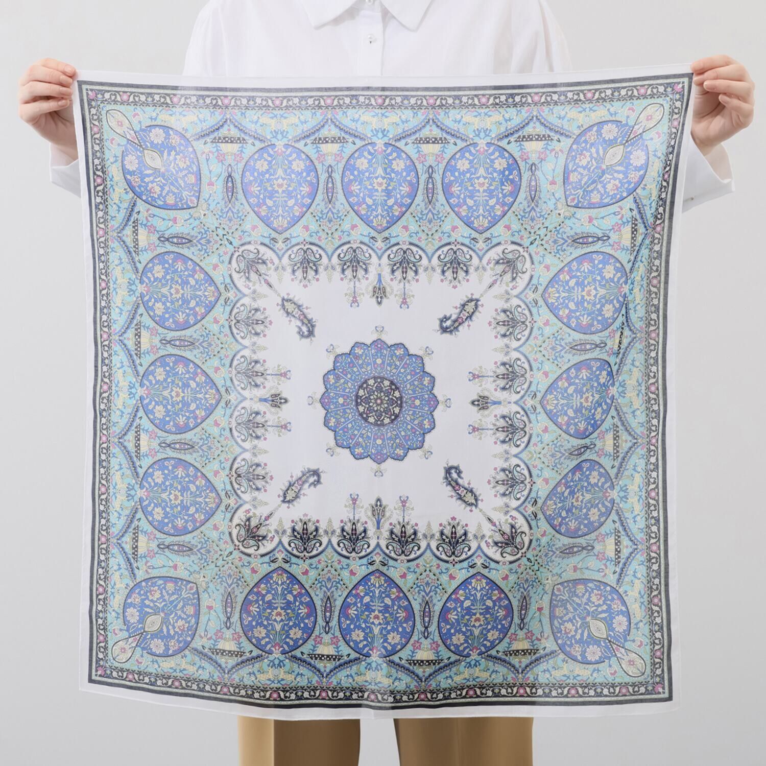 シルクロードクラブ カシミール柄 コットンスカーフ