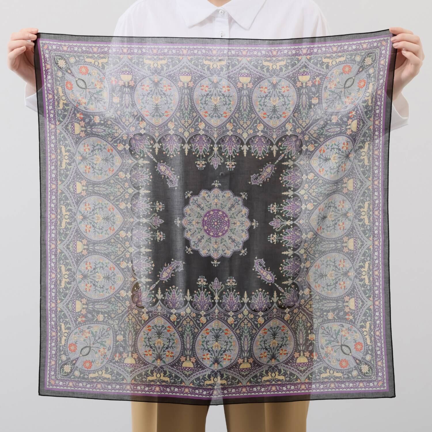 シルクロードクラブ カシミール柄 コットンスカーフ