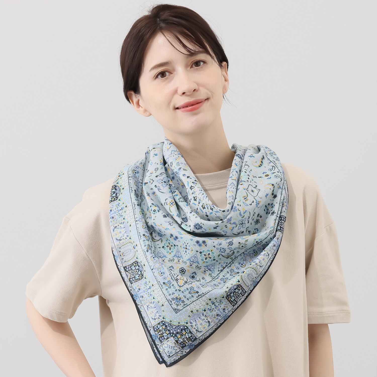 シルクロードクラブ コンスタンティノープル柄 大判コットンスカーフ