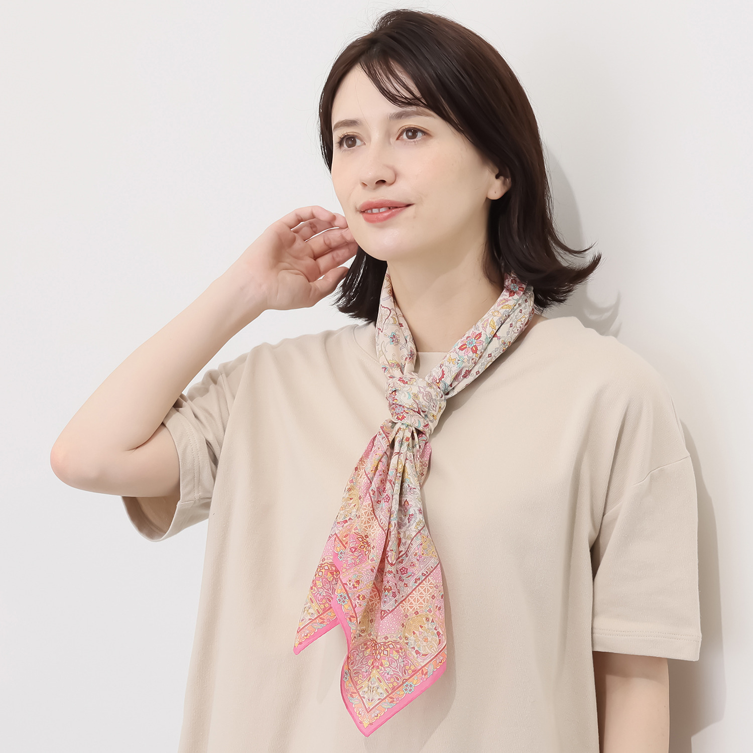 シルクロードクラブ コンスタンティノープル柄 大判コットンスカーフ