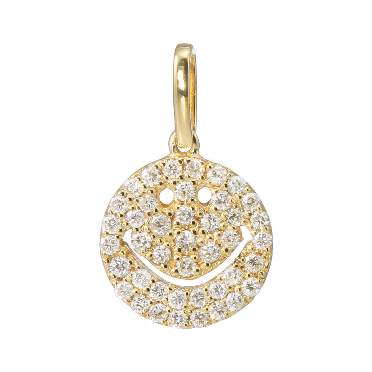 エクラプリュス １８Ｋ ダイヤモンドパヴェ スマイル リバーシブル ペンダントトップ