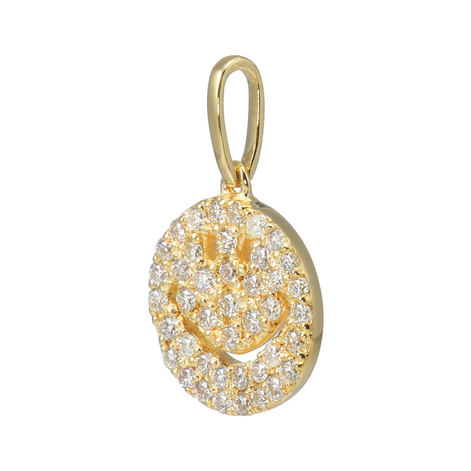 エクラプリュス １８Ｋ ダイヤモンドパヴェ スマイル リバーシブル ペンダントトップ