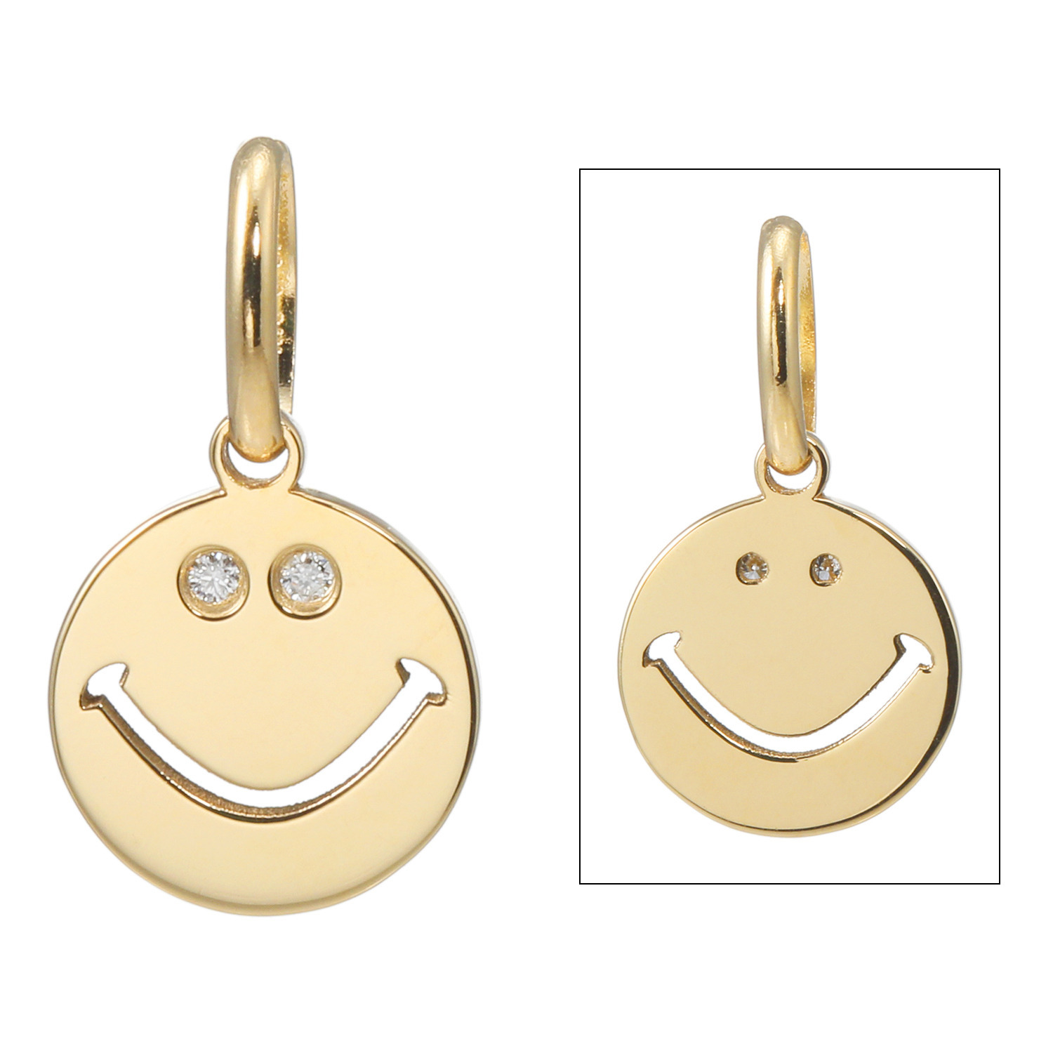 エクラプリュス １８Ｋ ダイヤモンドアイ スマイル リバーシブル ペンダントトップ